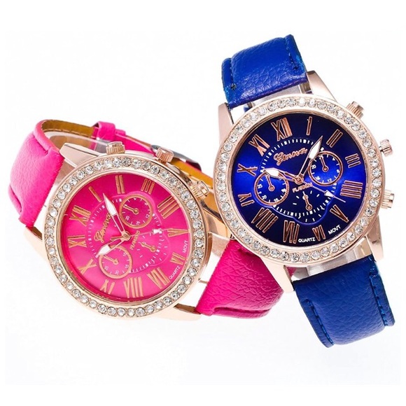 Accessories - 2/$40 GORGEOUS BLUE RHINESTONE WATCH
